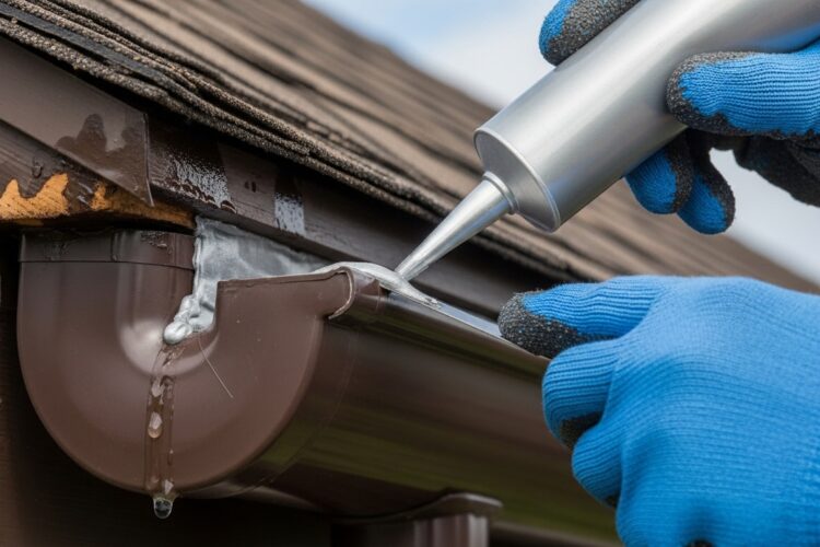 Fuite au talon de gouttière : réparation rapide